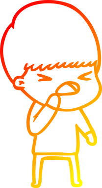 İnsan tarafından çizilmiş bir çizgi filmin sıcak gradyan çizimi.