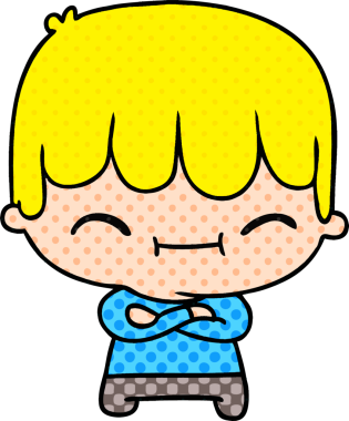 Bir insan tarafından çizilmiş kawaii çocuk karikatürü.