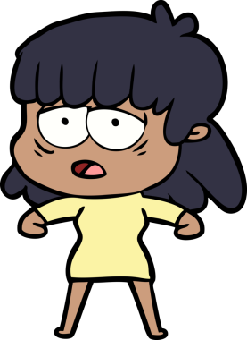 Bir insan tarafından çizilmiş yorgun bir kadın.