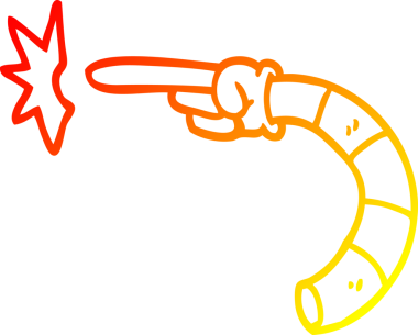 Bir insan tarafından çizilmiş bir çizgi filmin sıcak gradyan çizimi