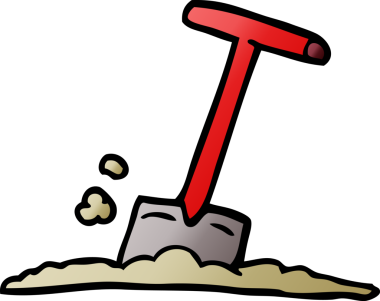 Bir insan tarafından çizilmiş karalama küreği.