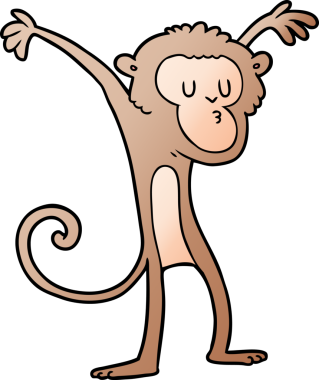 Bir insan tarafından çizilmiş çizgi maymun.