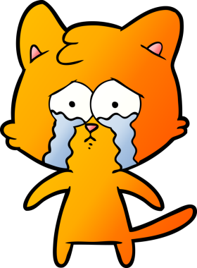 Bir insan tarafından çizilmiş çizgi film kedisi.