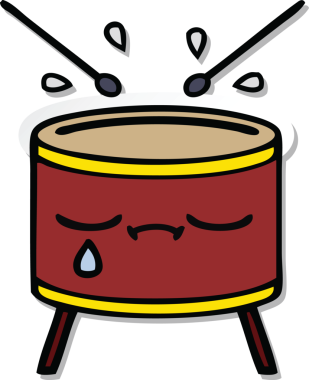 Bir insan tarafından çizilmiş şirin bir karikatür çıkartması.