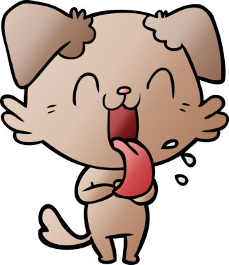 Bir insan tarafından çizilmiş nefes nefese bir köpek.