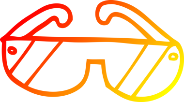 Bir insan tarafından çizilmiş çizgi film güvenlik gözlüğü çizimi