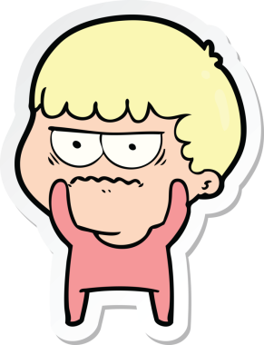 Bir insan tarafından çizilmiş bir karikatür çıkartması.