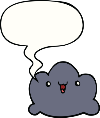 bir insan tarafından çizilmiş konuşma baloncuklu çizgi film bulutu