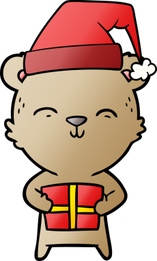 Bir insan tarafından çizilmiş mutlu çizgi film ayısı.