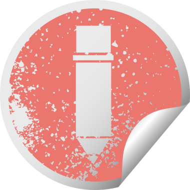 Bir insan tarafından çizilmiş kurşun kalemin çizilmiş dairesel soyma etiketi.