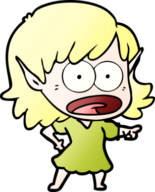 Bir insan tarafından çizilen elf kızı şok etti.