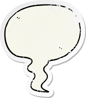 Bir insan tarafından çizilmiş karikatür konuşma balonunun sıkıntılı çıkartması.