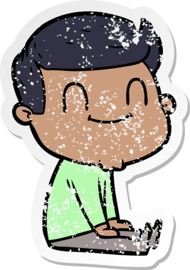 Bir insan tarafından çizilmiş, karikatür dostu bir adamın sıkıntılı çıkartması.