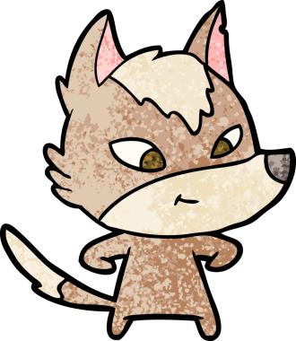 Bir insan tarafından çizilmiş dost canlısı bir kurt.