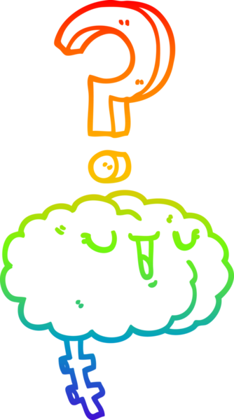 gökkuşağı gradyanı çizimi bir insan tarafından çizilmiş tuhaf bir beyin