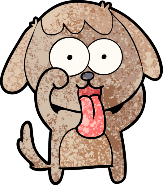 Bir insan tarafından çizilmiş şirin bir çizgi film köpeği.