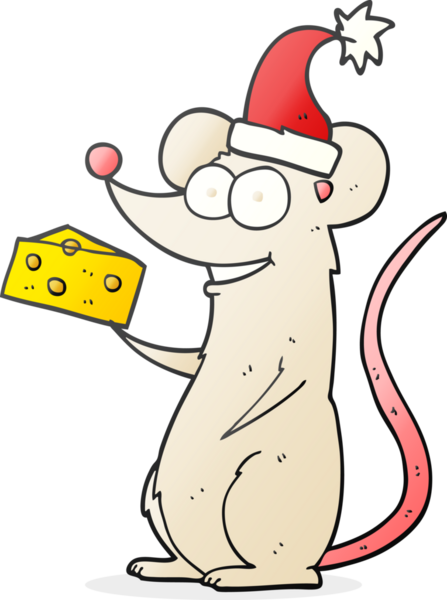 Bir insan tarafından çizilmiş serbest çizim Noel faresi.