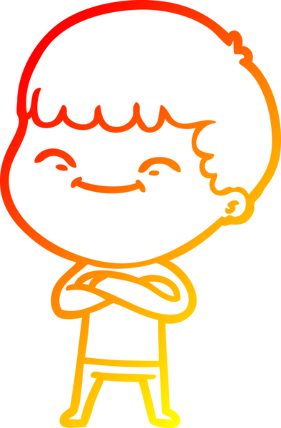 Bir insan tarafından çizilen mutlu bir çocuğun sıcak çizgi çizimi.