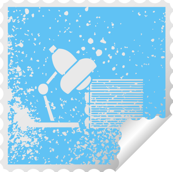 Bir insan tarafından çizilmiş çalışma kitabı ve lambanın kare soyma etiketi.