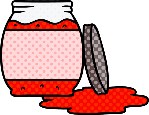 Bir insan tarafından çizilmiş bir çilek reçeli karalaması.