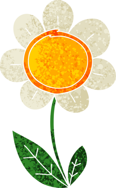 Bir insan tarafından çizilmiş tuhaf illüstrasyon tarzı papatya