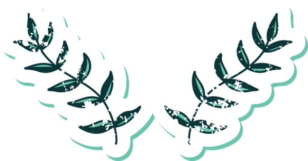 Bir insanın çizdiği yaprakların sembolik dövmeli görüntüsü