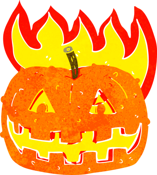 Bir insan tarafından çizilmiş bir balkabağı.