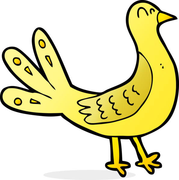 Bir insan tarafından çizilmiş çizgi film kuşu.