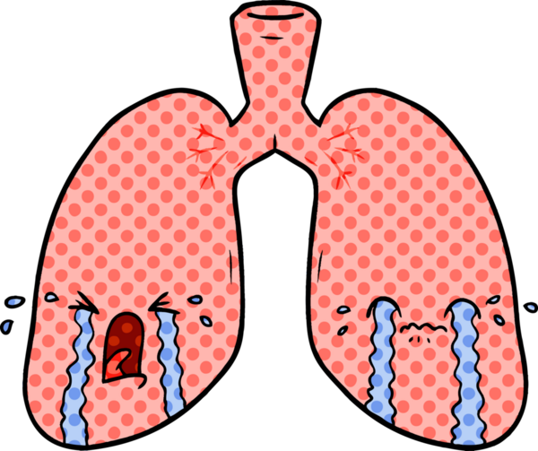 Bir insan tarafından çizilmiş ağlayan karikatür ciğerleri