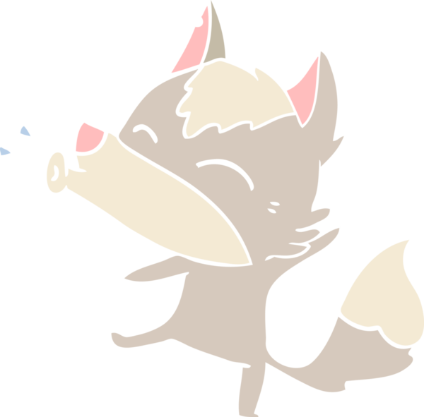 Uluyan Kurt düz renkli çizgi film bir insan tarafından çizildi.