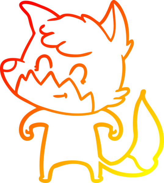 Bir insan tarafından çizilmiş, karikatür, arkadaş canlısı tilki çizimi.