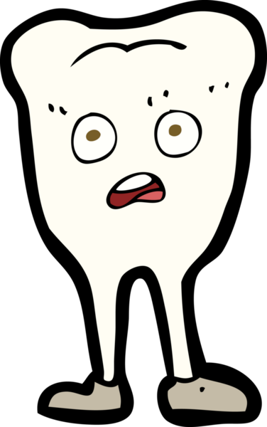 Bir insan tarafından çizilmiş çizgi film dişi.