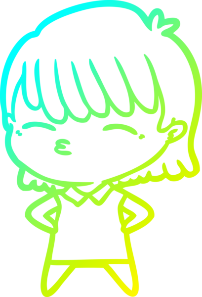 Bir insan tarafından çizilmiş bir karikatür kadın çizimi.