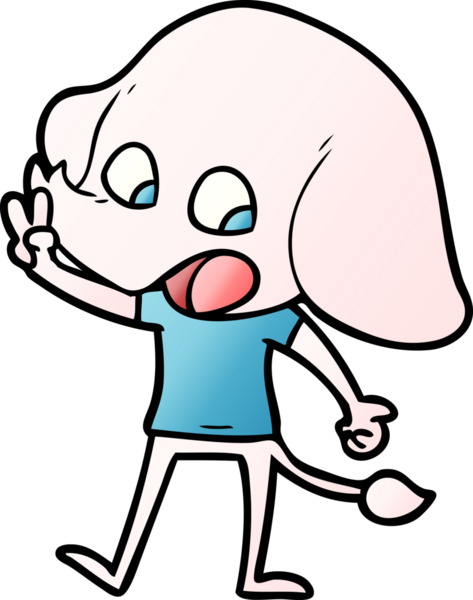 Bir insan tarafından çizilmiş şirin bir fil.