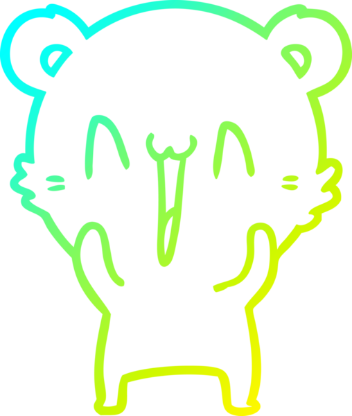 Bir insan tarafından çizilen mutlu ayı karikatürünün soğuk gradyanı.