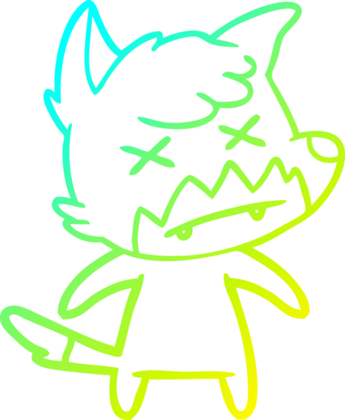 Bir insan tarafından çizilmiş ölü tilki çizgi filmi.