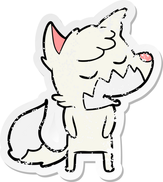 Bir insan tarafından çizilmiş dost canlısı bir tilkinin sıkıntılı çıkartması.