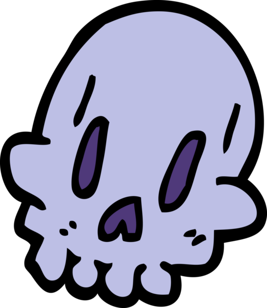 Bir insan tarafından çizilmiş garip kafatası.