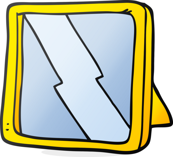 Bir insan tarafından çizilmiş serbest çizim ayna.