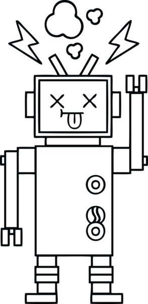 Bir insan tarafından çizilmiş robot çizimi