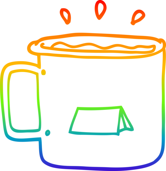 Bir insan tarafından çizilmiş karikatür kamp kupası çizimi.