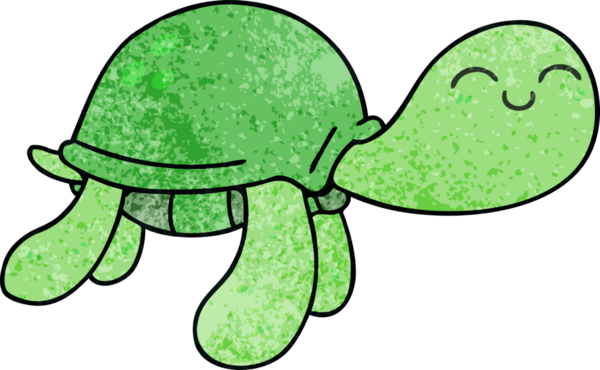 Bir insan tarafından çizilmiş garip bir karikatür kaplumbağa.
