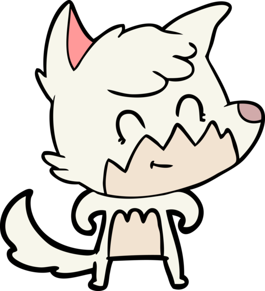 Bir insan tarafından çizilmiş çizgi film dostu tilki.