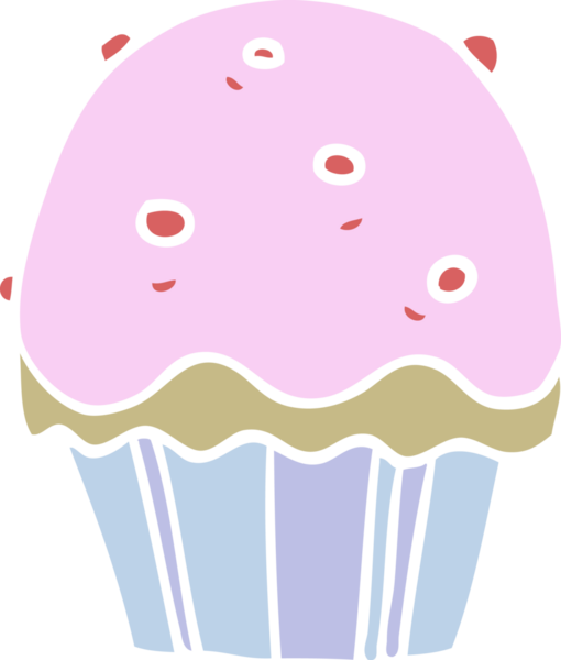 Bir insan tarafından çizilmiş düz renkli çizgi film keki.