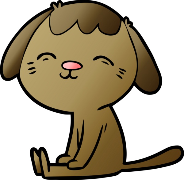 Bir insan tarafından çizilmiş mutlu çizgi film köpeği.