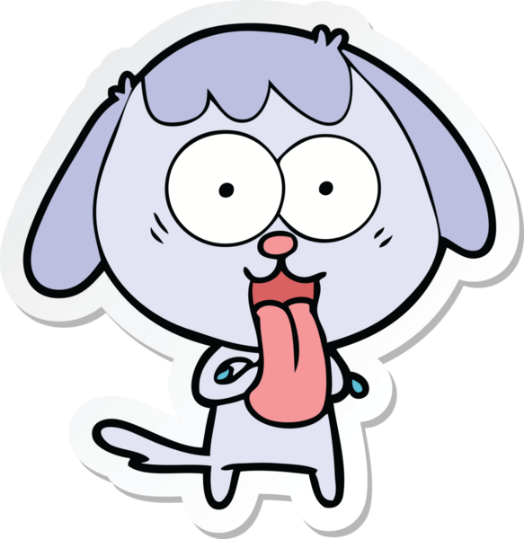 Bir insan tarafından çizilmiş şirin bir köpeğin çıkartması.