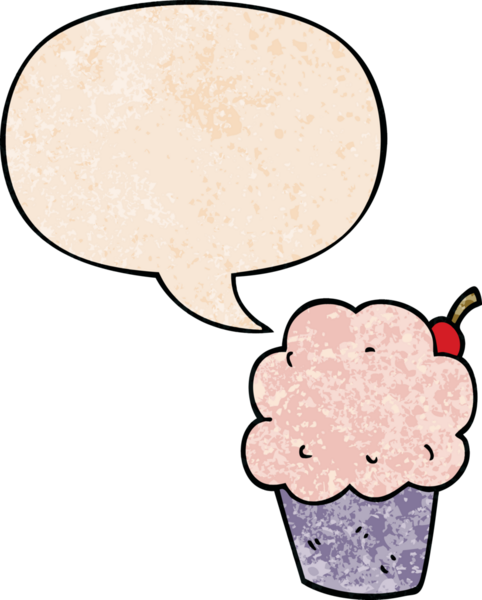 Bir insan tarafından çizilmiş eski moda konuşma baloncuklu çizgi film keki.