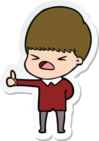 Bir insan tarafından çizilmiş bir karikatür çıkartması.