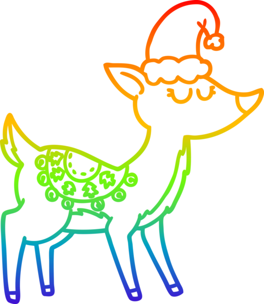 gökkuşağı gradyan çizgi çizimi bir insan tarafından çizilmiş ren geyiği