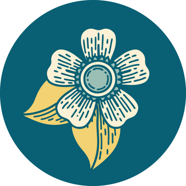 Bir insan tarafından çizilmiş bir çiçeğin ikonik dövme şekli